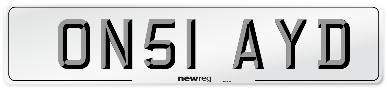 ON51 AYD Number Plate from New Reg